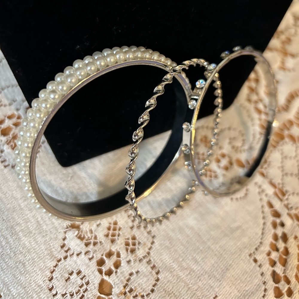 Silver bangle bracelets
